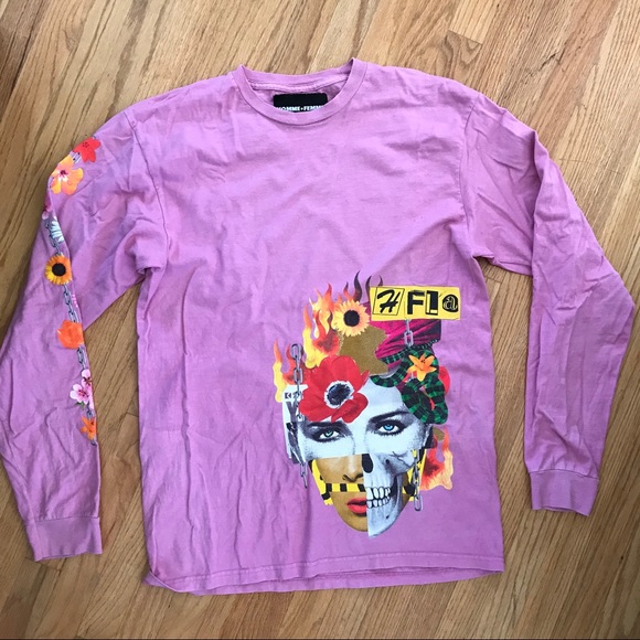 homme + femme Tops - Homme + Femme Los Angeles Purple Long Sleeve